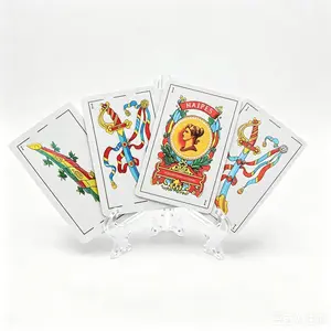 Spanish Playing Cards 2 Pack, Premium Silver Frosted Plastic Deck of Cards, Waterproof & Anti-Glare for Family Games like Briscas, Party Card Game