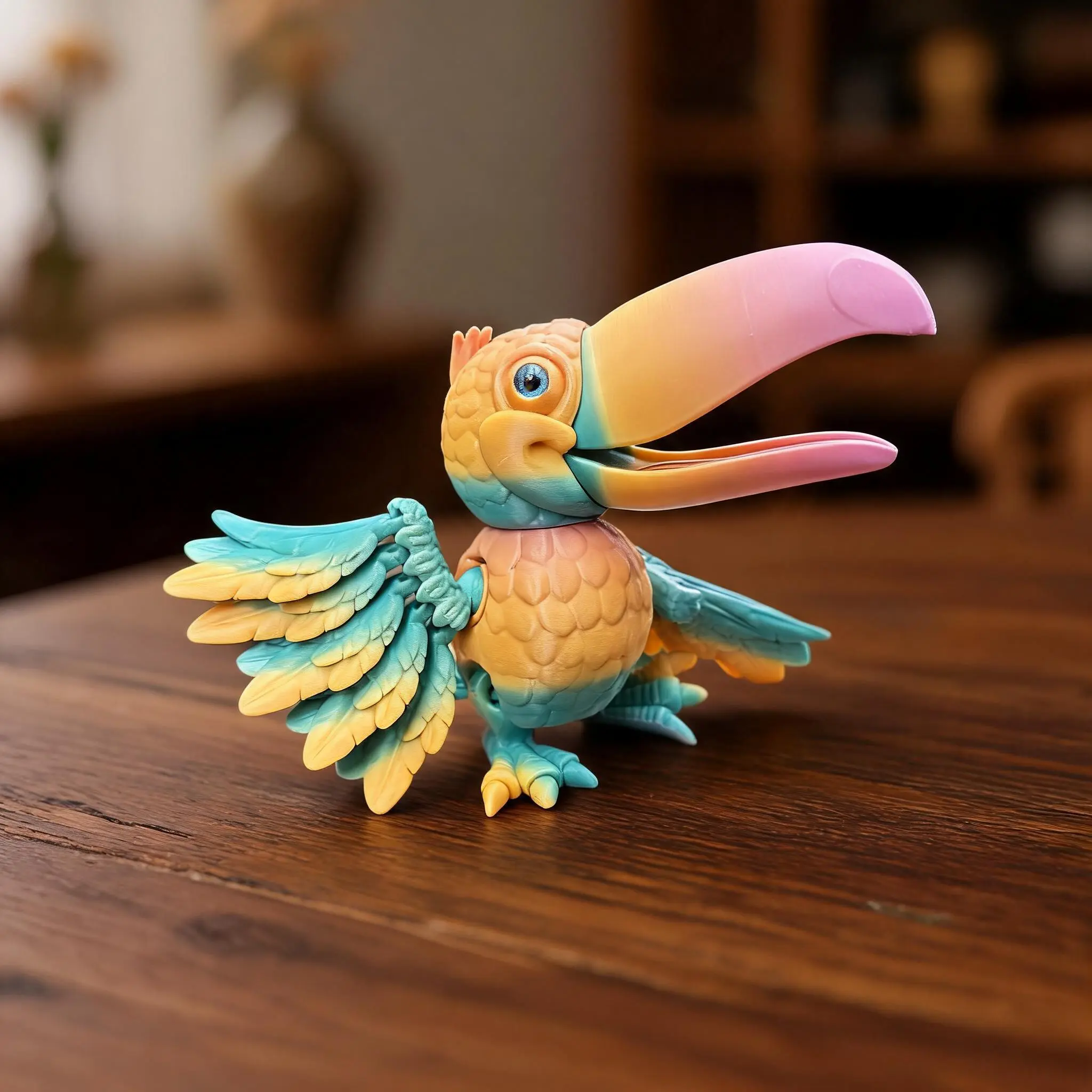 3D Printed Long Beak Bird Statue Ornament, Decorative Sculptures, Nature Ornaments, Desktop Statue, Home Decor with Realistic Eyes, Christmas Gift, Birthday Present, Decor Figurine Ornaments