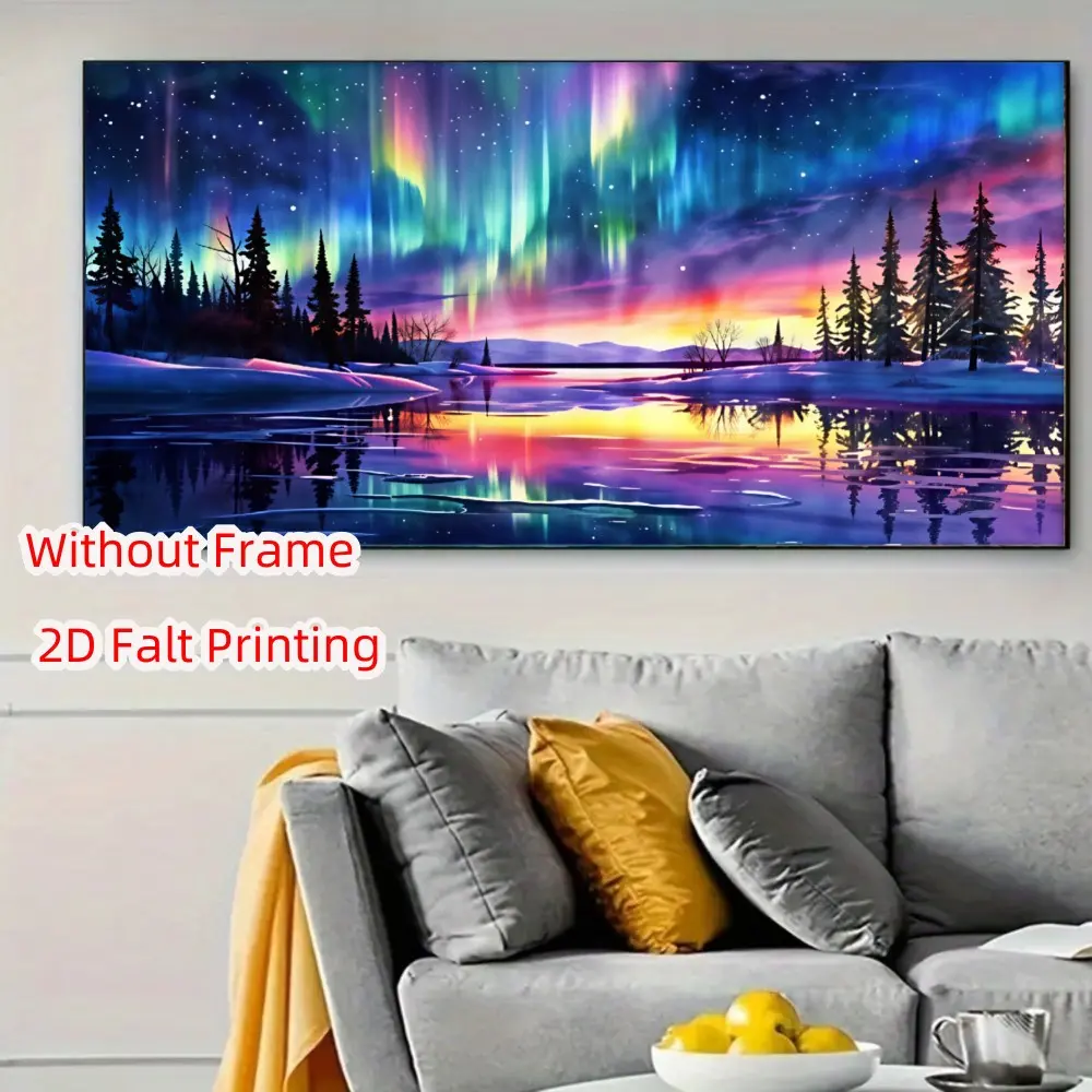 Large Aurora Landscape Diamond Painting Kit, Adult DIY 5D Diamond Art, Home Wall Decor, Beginner Friendly, Full Round Diamonds, Unframed