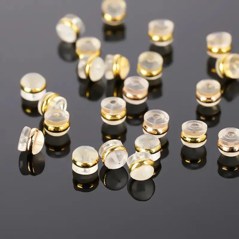 20 PCS Silicone Locking Earring Backs, Transparent Hypoallergenic Soft Earring Supports for Studs Heavy Dangles DIY Jewelry Making