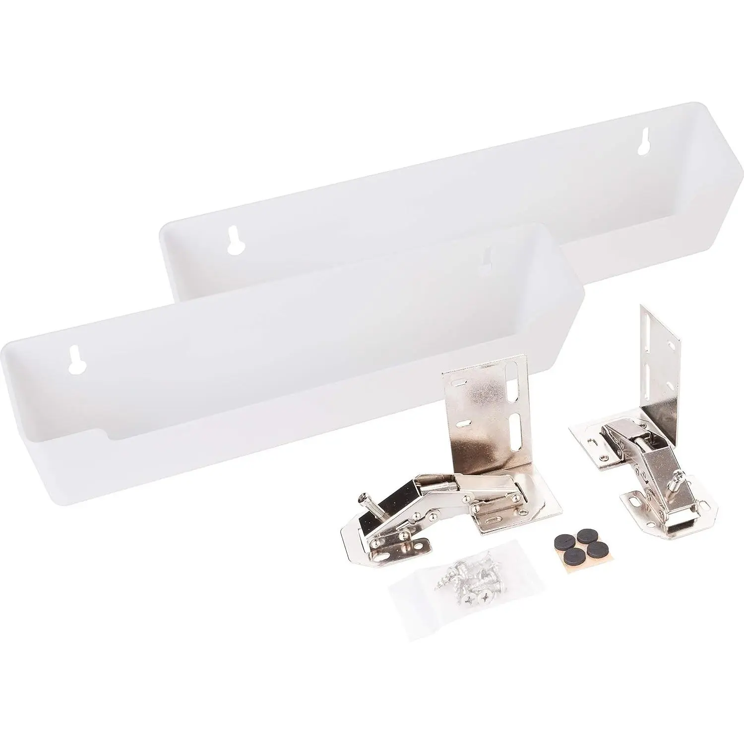 11-11/16" Plastic Tipout 2 Shallow Tray Set, White