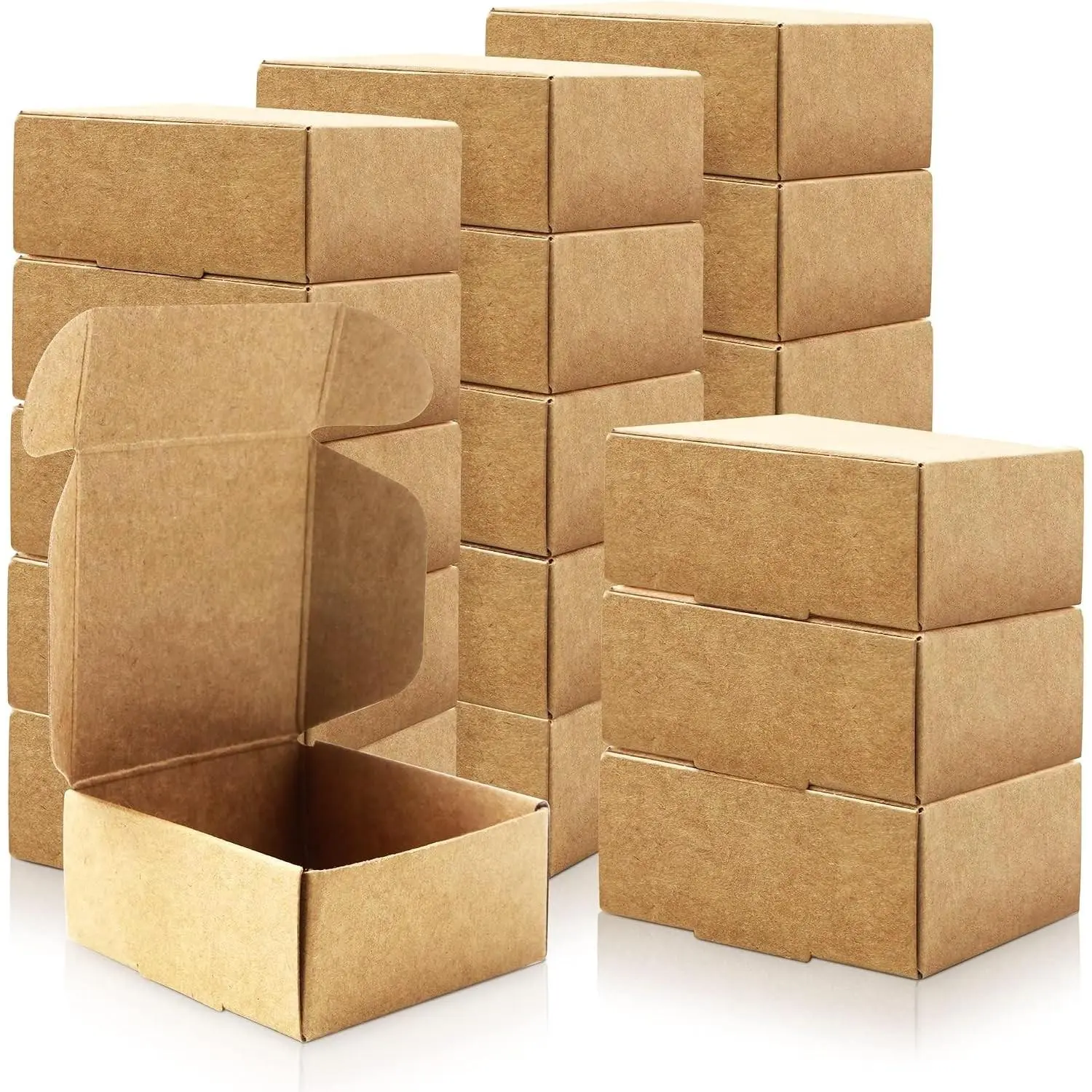 100 PCS Mini Gift Boxes,2.16 x 2.16 x 0.98,Small Cardboard Gift Boxes,Brown Paper Jewelry Box Homemade Soap Box for Shipping Small Business Art Crafts Party Favors