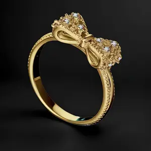 Women Vintage Jewelry Palace 14k Gold Plated 925 Sterling Silver Rings Cubic Zirconia Promise Rings Gift for Girl Couple Fit Daily Wear