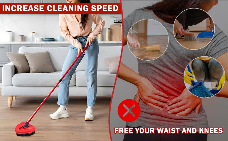 BASIC SUPPLY Upgrade Scrub Brush 2 Pcs Spin Mop Scrub Brush Replace Heads Compatible with O Cedar EasyWring 1 Tank System, for Ocedar Scrubber mop Head Attachment (2PCS Scrub Brush (1-Tank) 1)