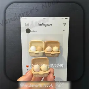 Mini Egg Tray Fridge Magnet Niche Cute Miniature Fridge Ingredient Magnetic Sticker Home Decor Magnetic Attraction
