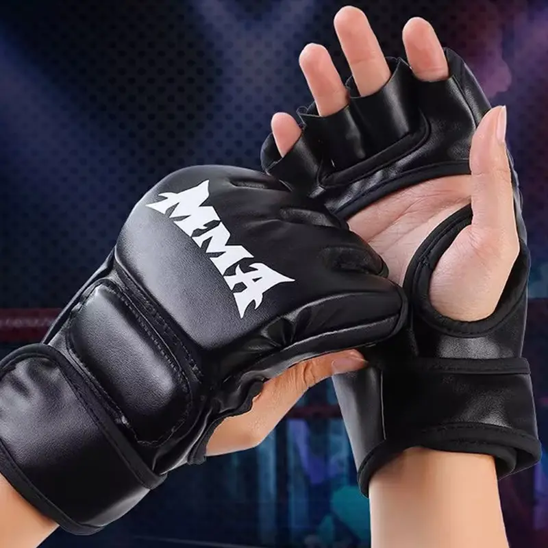 Half-Finger Tiger Paw MMA Boxing Gloves for Adults Kids, Sparring Heavy Bag Training