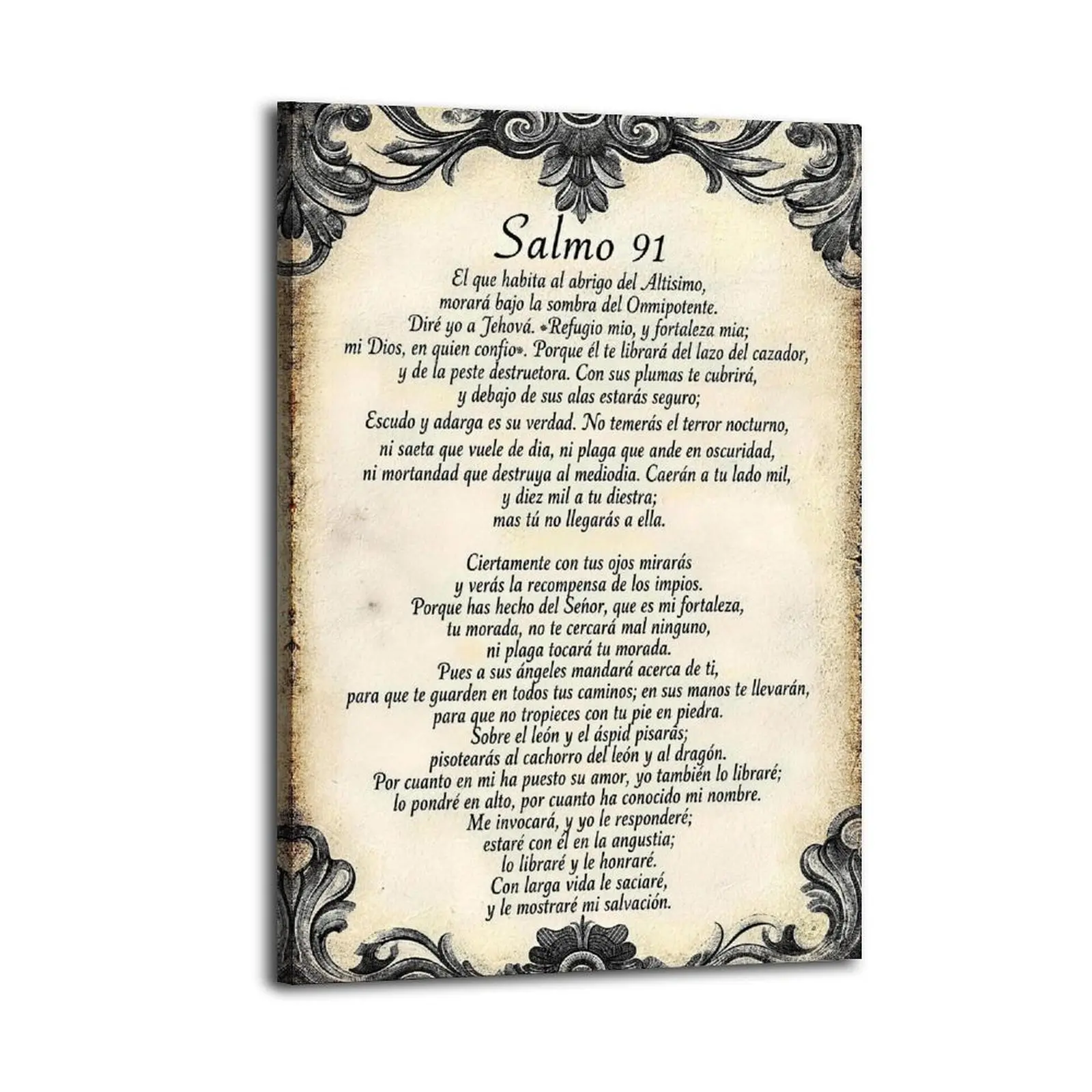Spanish Psalm 91 Inspirational Religious HomeDecor WallArt LivingRoom Canvas for Bedroom Decor Canvas Poster Aesthetic Office Bathroom Painting Picture Print Modern Family