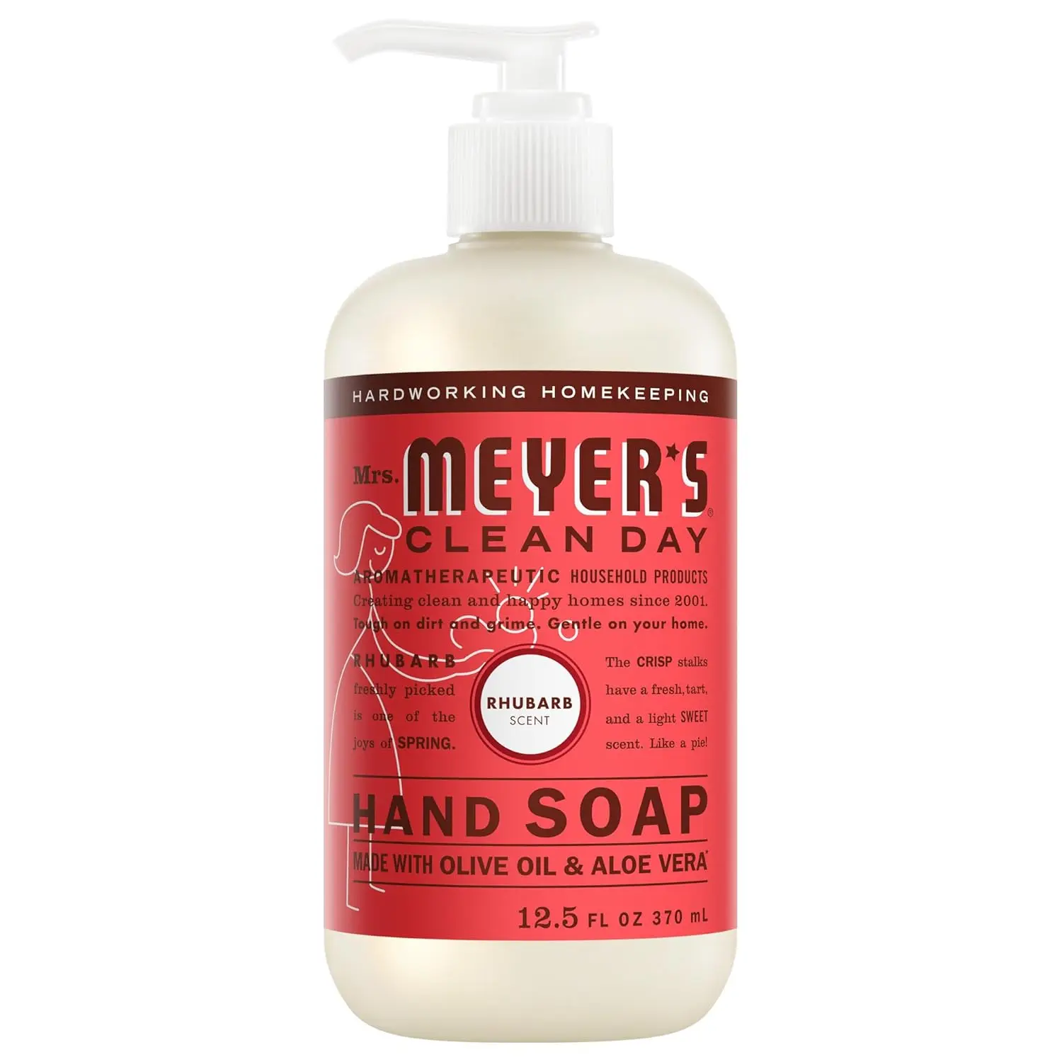 Hand Soap, Gentle Daily Liquid Hand Wash, Rhubarb Scent, Household Hand Soap for Bathroom & Kitchen, 12.5 Fl Oz Bottle
