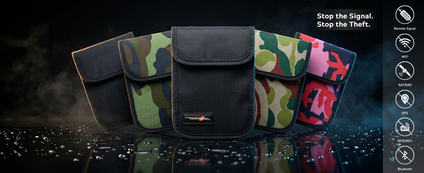 Faraday Pouch for Car Keys, Faraday Bag, Car RFID Signal Blocking Holder, Key Fob Protector, Key fob cage Block Signal Anti-Theft Fob Case (1 Pack, Black)