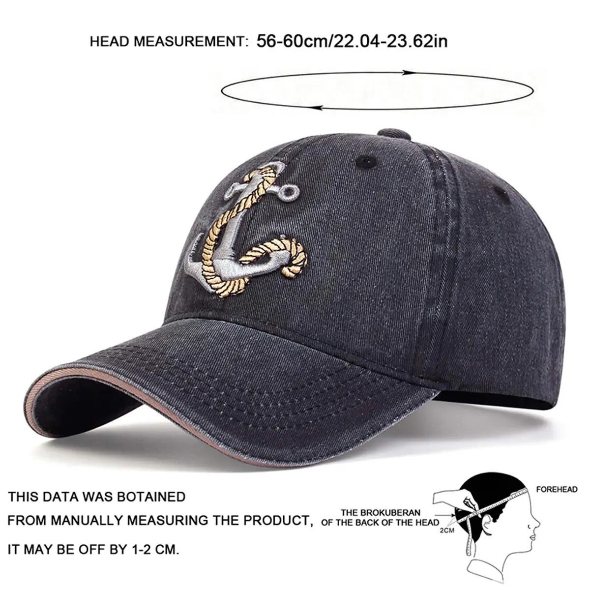 Unisex Pirate Hook Embroidery Washed Baseball Caps Spring Autumn Outdoor Adjustable Casual Hats Sunscreen Hat Sports Cap