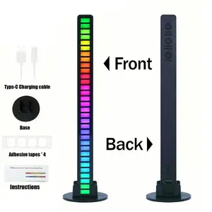 Music Sync LED Light Bar Sound Reactive Rhythm Light  Rechargeable Portable RGB Ambient Lamp for Party, Gaming, Car