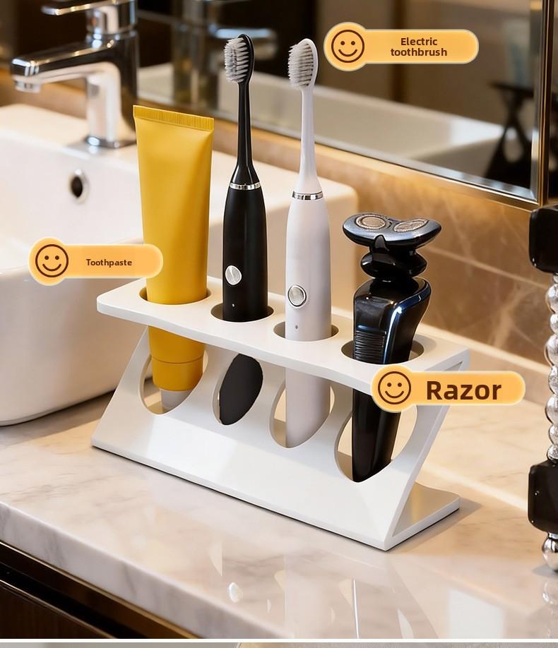 4-Slot Electric Toothbrush Holder, Modern Bathroom Countertop Organizer, Toothpaste Stand Storage Rack 4-Slot Electric Toothbrush Holder, Modern Bathroom Countertop Organizer, Toothpaste Stand Storage Rack