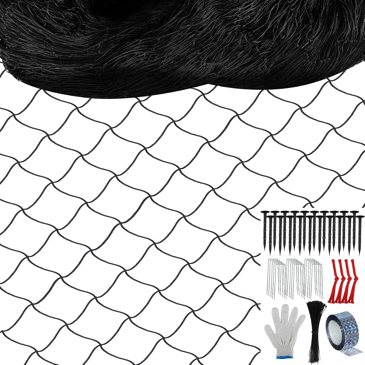 50 x 50 Ft Bird Netting, 2.4" Square Mesh Bird Net for Chicken Coop, Nylon Heavy Duty Poultry Netting Garden Protection for Chicken Run, Protect Plants Fruit Trees from Deer and Animals