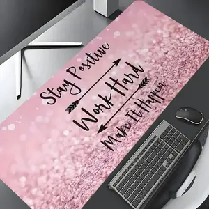Pink Glitter Pattern Mouse Pad, Rectangle Gaming Mouse Pad, Non-slip Rubber Base Desk Mat for Office Home, Desk Accessories, Gaming Desk Accessory Extended Large Gaming Desk Mouse Pad