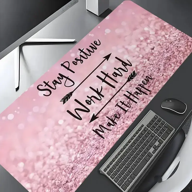 Pink Glitter Pattern Mouse Pad, Rectangle Gaming Mouse Pad, Non-slip Rubber Base Desk Mat for Office Home, Desk Accessories, Gaming Desk Accessory Extended Large Gaming Desk Mouse Pad