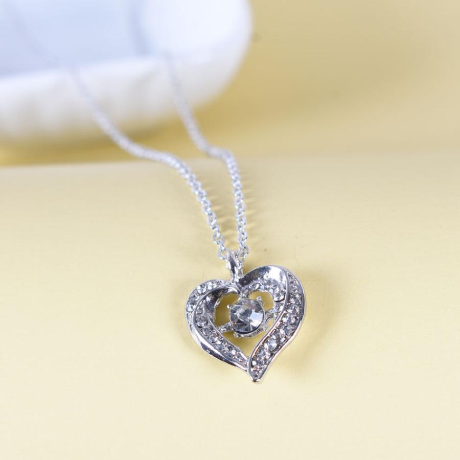 Independence Day Heart Diamond Pendant Fashion Necklace