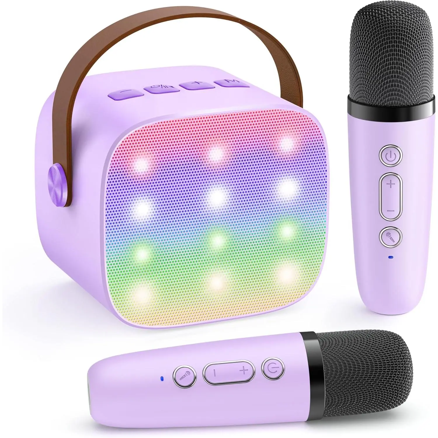 Karaoke Machine for Kids, Portable Mini Speaker with 2 Wireless Microphones, TOP Kids Gifts for Girls Ages 3, 4, 5, 6, 7, 8, 9, 10+ Years Old, 4-12th Birthday Singing Present Toy Party (Purple)