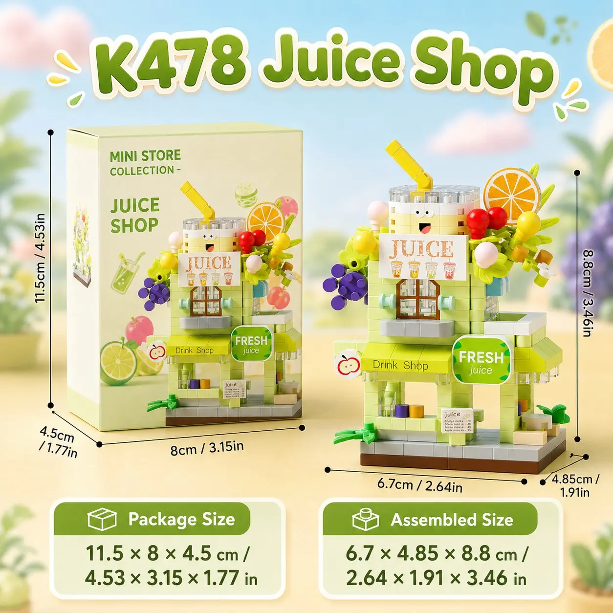 1 / 3 / 6 Pc Mini Building Blocks Store Set, Cute Kawaii Street Shop Style, DIY Micro Brick Houses With 6 Fun Designs, Bright Colors, Compact Gift Box, Finished Display Decor, For Teens Adults, Desk Decor, Room Accent, Birthday Gift, Shelf