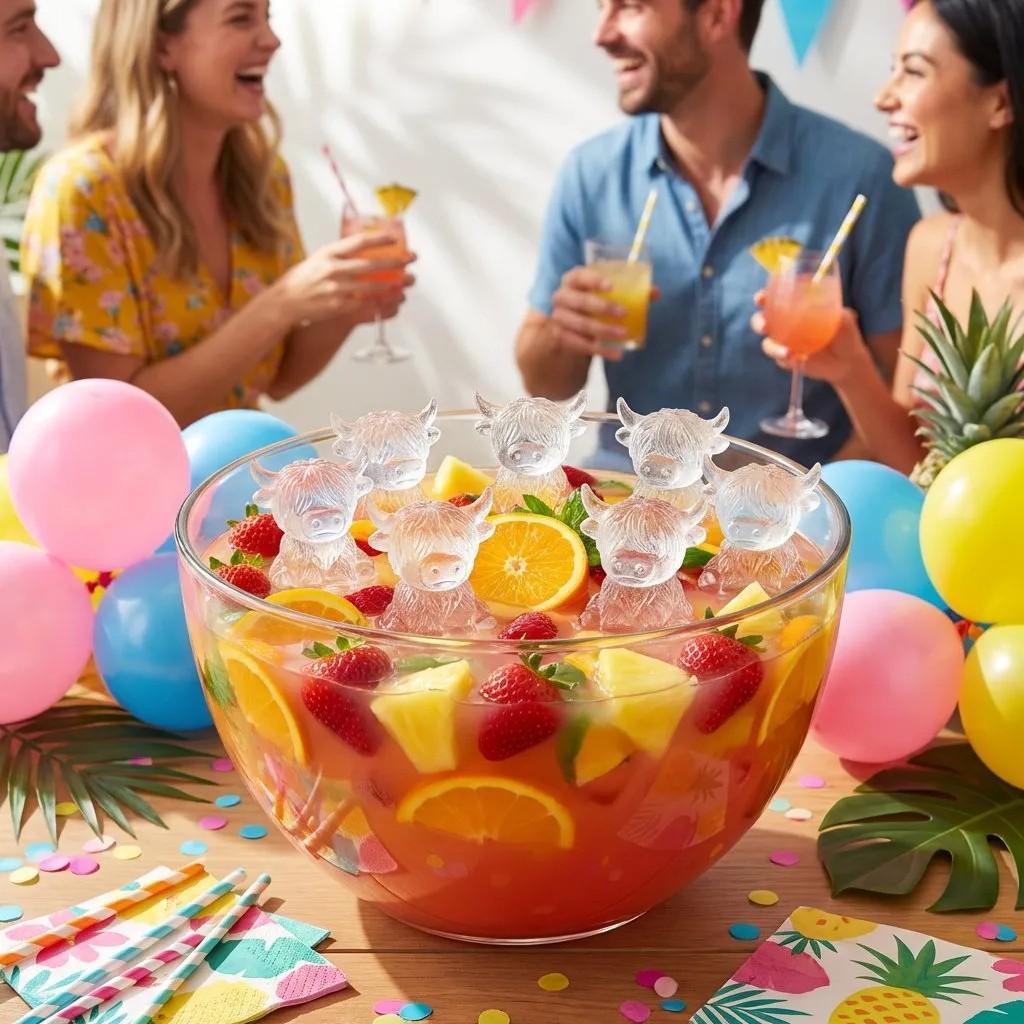 Mini Highland Cow Ice Cube Mold, Cute 3D Ice Cubes for Drinks, Parties, and Gifts, Perfect for Beverage Enhancements