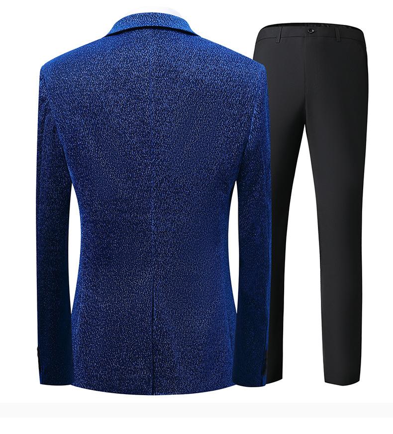 Men's Slim Fit 3-Piece Color Block Suit Notch Lapel Light Business Groom Wedding Tuxedo, Center Vent Men's Slim Fit 3-Piece Color Block Suit Notch Lapel Light Business Groom Wedding Tuxedo, Center Vent