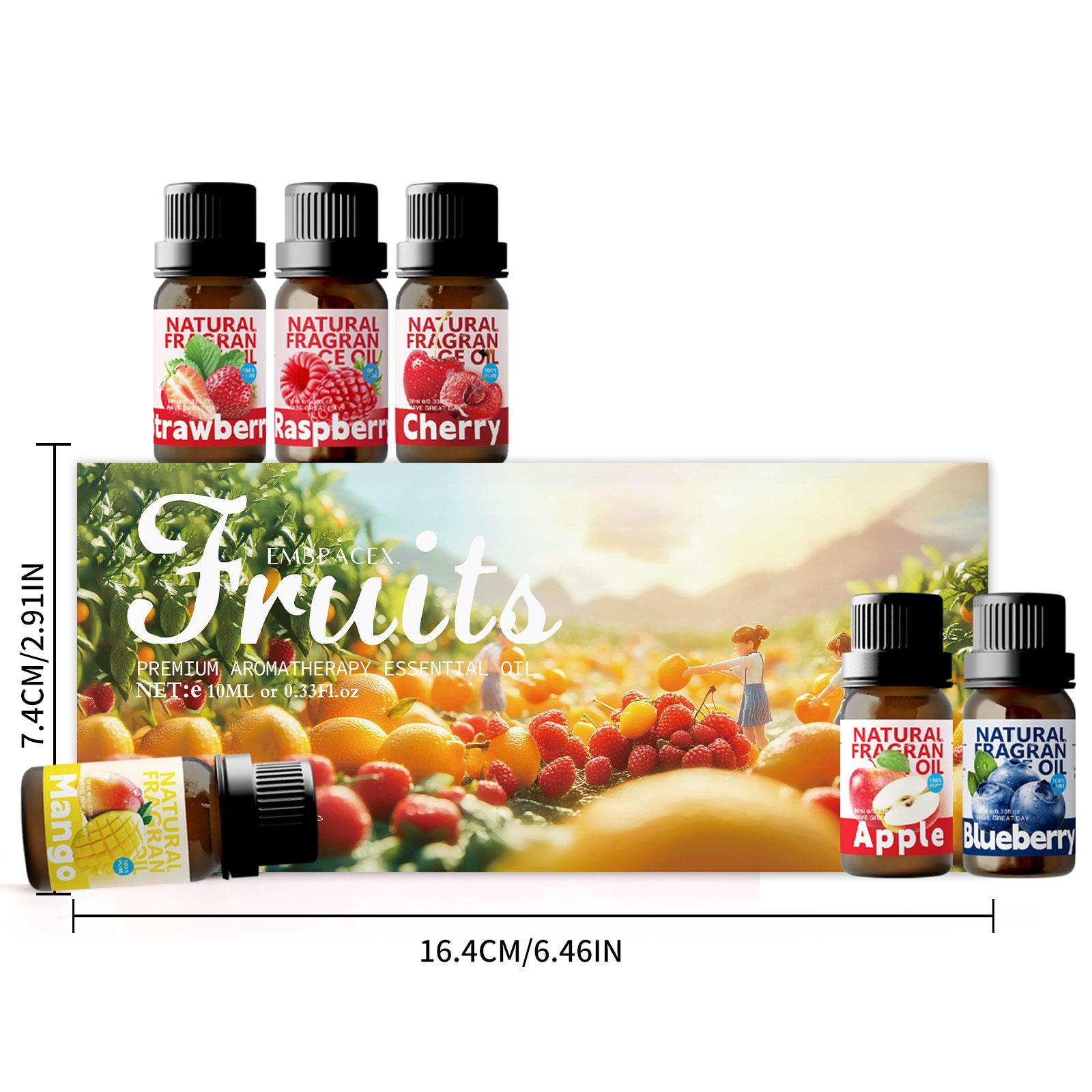 Fruits Essential Oil Set Gift, Aroma Diffuser & Humidifier, Long-Lasting Scent, Ideal for Home Use, Perfect Holiday Present