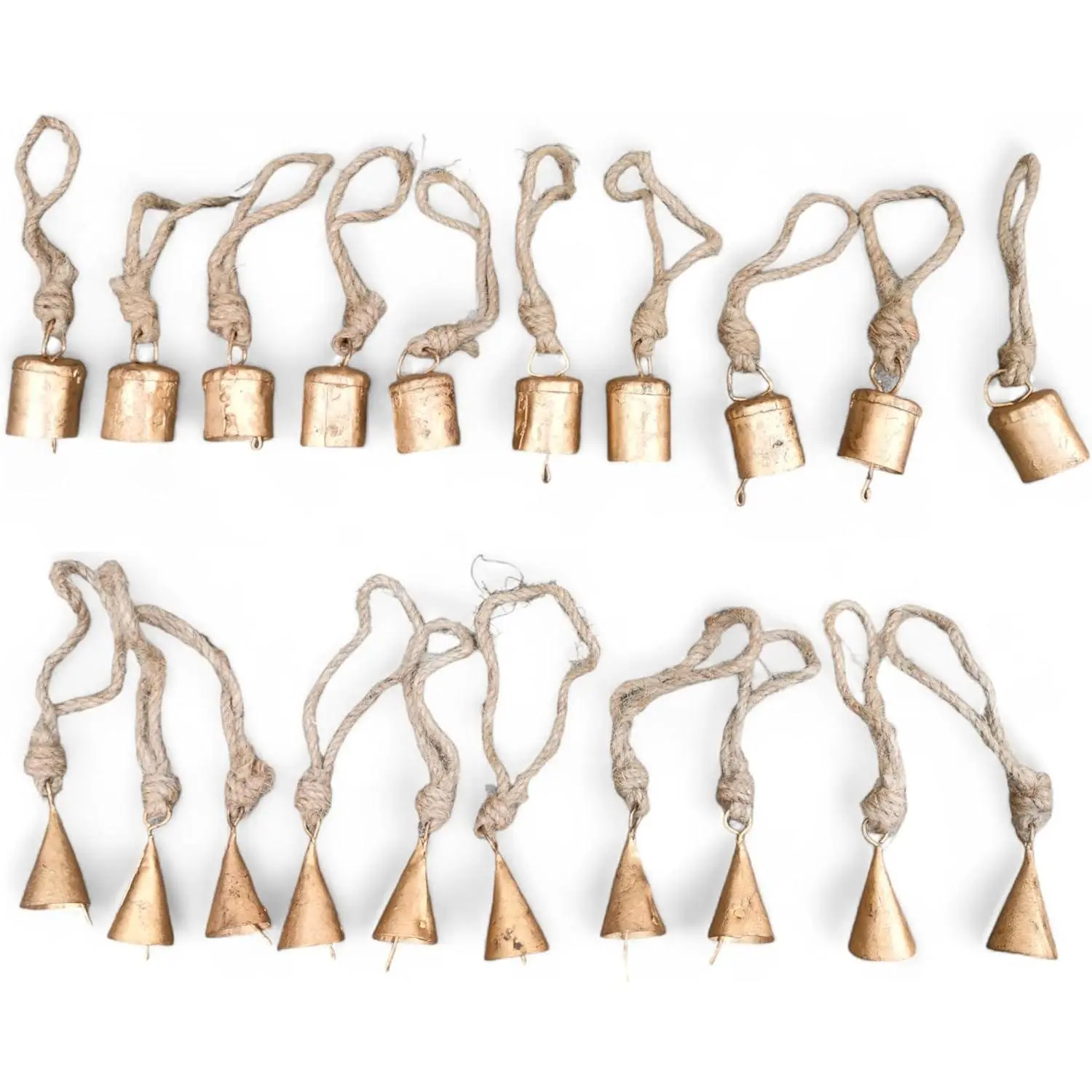 Set of 20 count Bells For Crafts Christmas Bells Small Bells Brass bells  Rustic Chime Jingle  Cow Bells Christmas Tree Crafts Decoration   Sleigh Bells Noise Makers  Bells