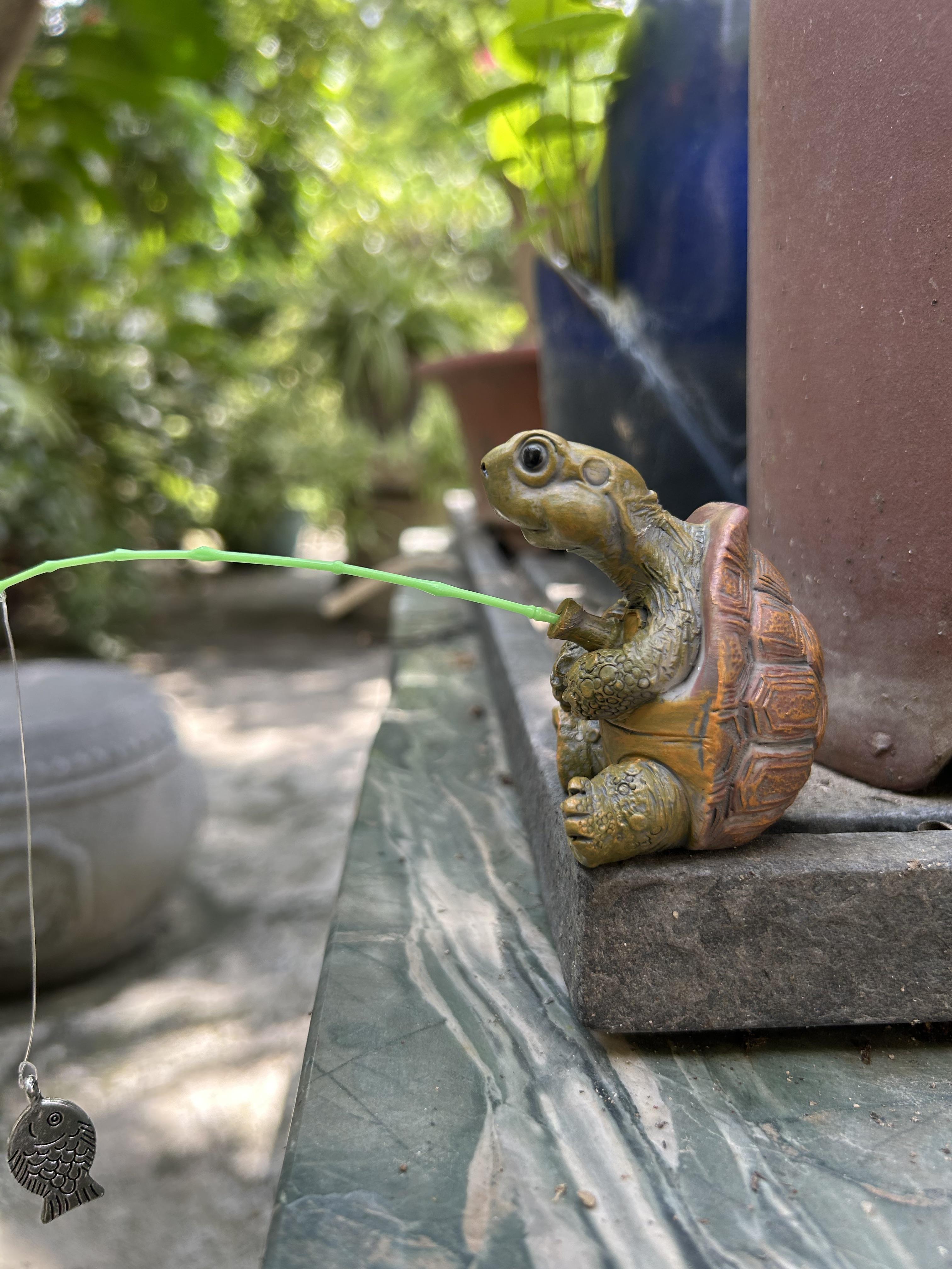 Creative Turtle Fish Tank Decor, Chinese Style Rockery Water Fountain Ornament for Aquarium