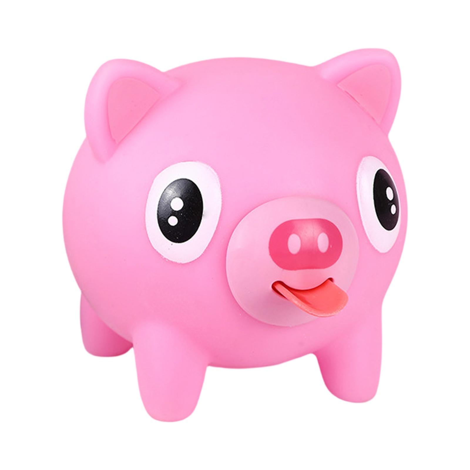 Multicolor Pig Tiger Sound Making Toys Animal Baby Toys Tongue Out Soothing Pressure Soft Cute Elastic Stretch Squeeze Toys Handmade   Mochi Set