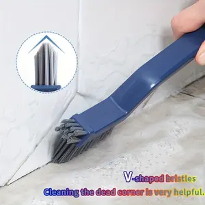 2026  Creative Multi-Surface V-Shaped Corner Seam Brush, Long Handle Durable Hard Bristles, Multi-functional Daily Cleaning Tools for Window Groove, Tile Crevice, Floor Gap, Gas Stove, Hand Wash Pool, Bathroom, Kitchen, Toilet,  Cleaning Supplies