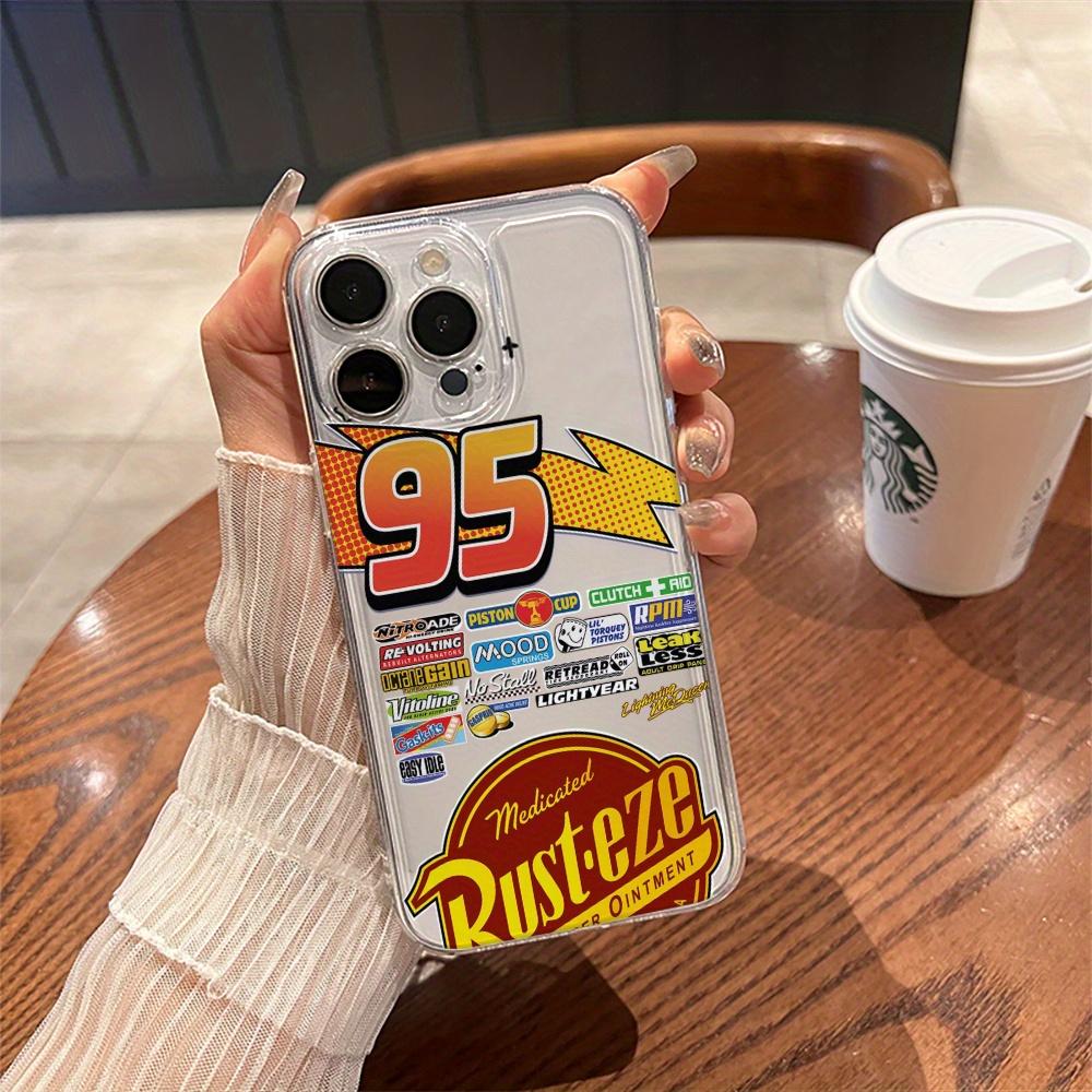 A Protective Case Featuring a Lightning Mcqueen Design, Made of TPU for Shock Resistance And Full Coverage, Compatible with Various for iphone Models Including 6, 7, 8, XR, X, Xs, Xs Max, 11, 12, 13, 14 Pro, 15 Plus, 16 Pro Max, And 17 Air.