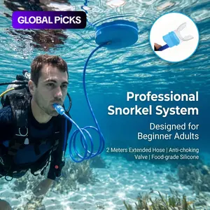 Diving Snorkel, Anti-Choke Single and Dual Head Respirator, Silicone Material, Leak-Proof Underwater Training Gear, Beginner Adult Use, Snorkeling Gear