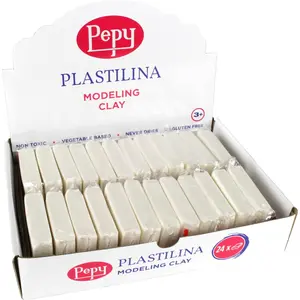 Pepy Plastilina Reusable and Non-Drying Modeling Clay; Set of 24 Bars, 1.4 Ounce Each, Perfect for Arts and Crafts Projects, White