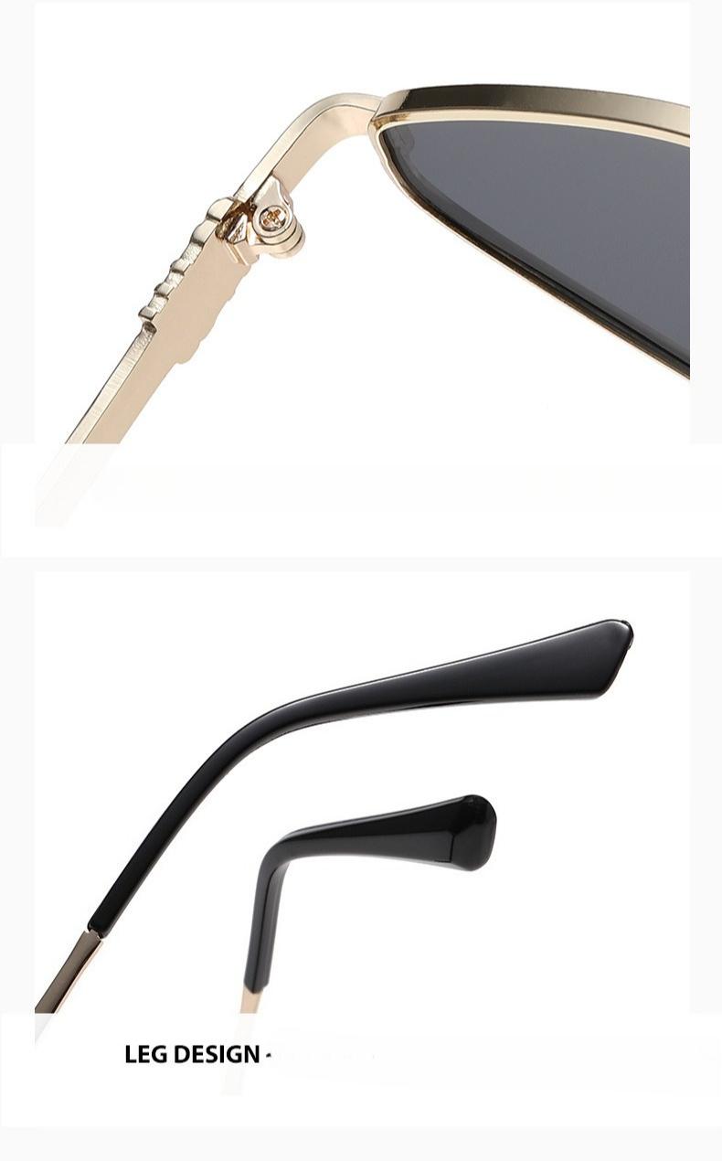 Retro Small Sunglasses for Women Men - New Trendy 90s Metal Frame Sun Glasses Gold Frame Narrow Shades