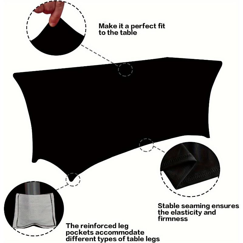 PLL [4ft/6ft/8ft Stretchable Table Covers] Stretchable Spandex Table Covers - 4ft/6ft/8ft, Wrinkle-Free & Easy to Clean for Weddings, Parties, and Events - Available in Multiple Colors