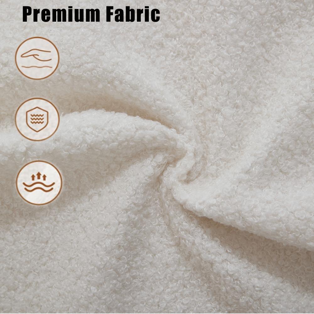 128" Minimalist Cloud Sectional Couch, Modern 4-Seater Couches, No Assembly Sofa, 2 Modular Upholstered Sofa, Anti-wrinkle Boucle Teddy Fabric Living Room Furniture