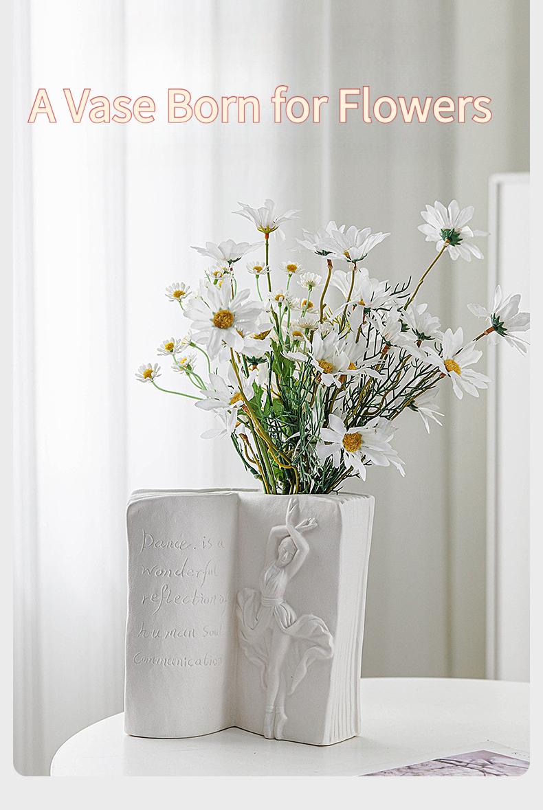 INS ceramic bookend stand creative human body vase home bookshelf desktop storage office bookend decoration