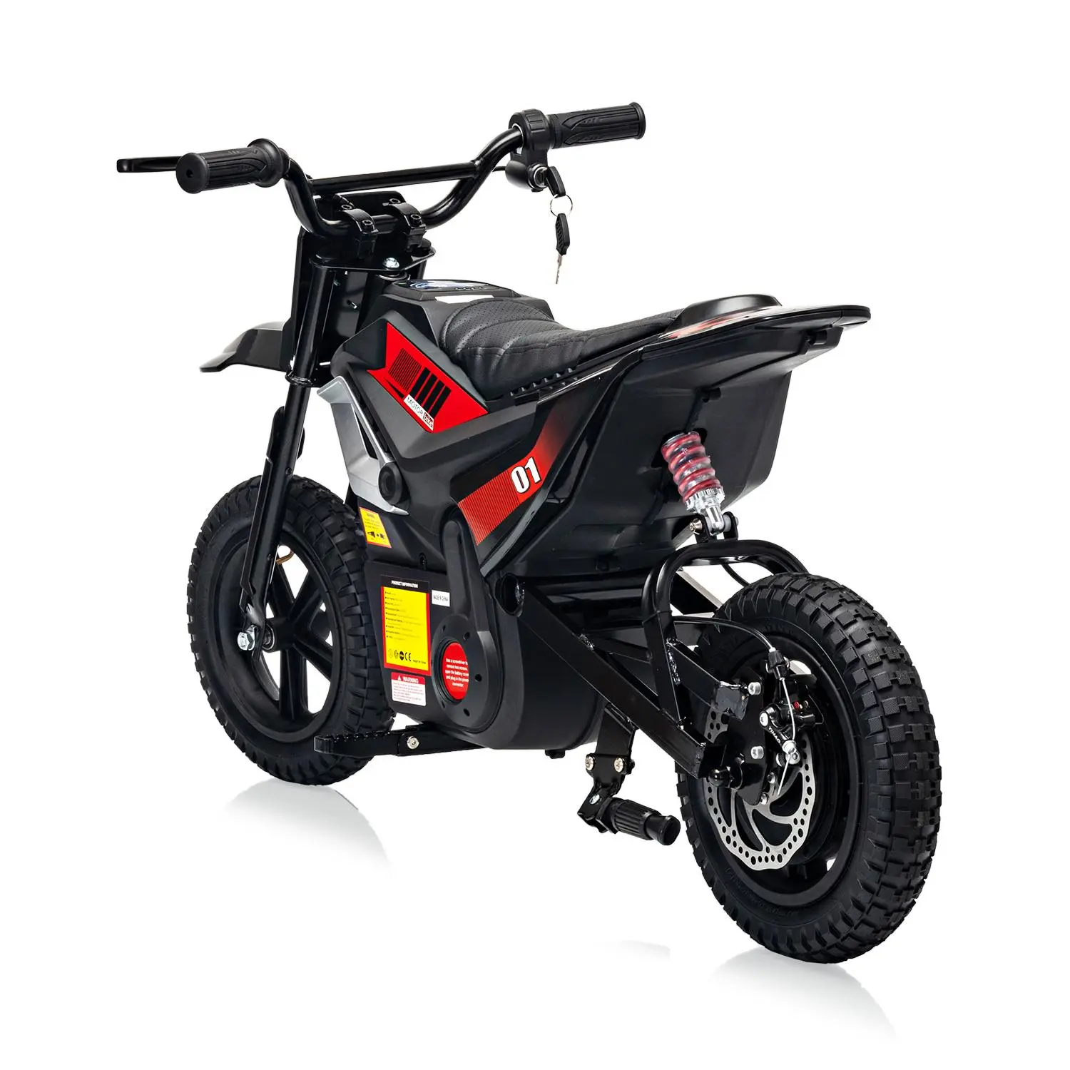 24V Electric Dirt Bike for Teens,350W Brushless Motor, 14 MPH & 35-Mile Range | Hydraulic Brakes & Spring Suspension, 130lbs Load, Off-Road Motorcycle