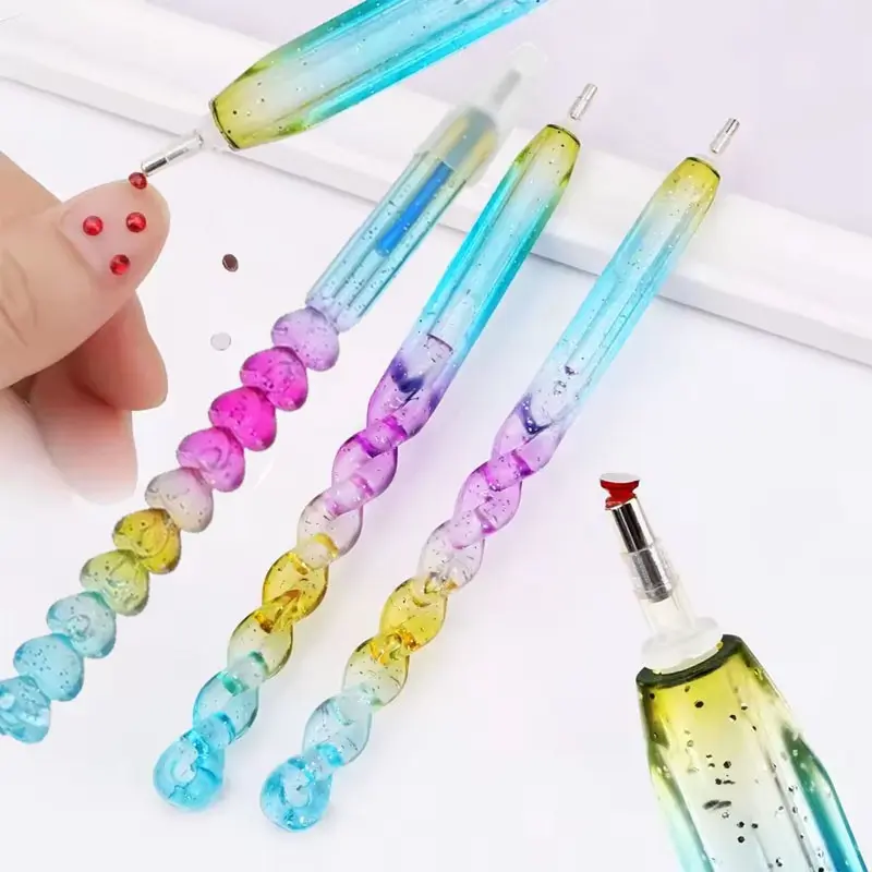 Gradient Color Rhinestone Pen, Diamond Painting Cross Stitch Rhinestone Applicator, Nail Art Jewelry Adhesive Tool, 1 Piece, Diamond Painting Tools