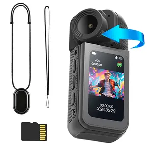 Wearable POV Action Camera with 180° Adjustable Rotatable Lens All-Angle Shooting Support Ultra-Light Portable Hands-Free Design Mountable on Helmets Ideal for Motorcycle Rides Road Cycling Outdoor Trips Daily Vlog Recording