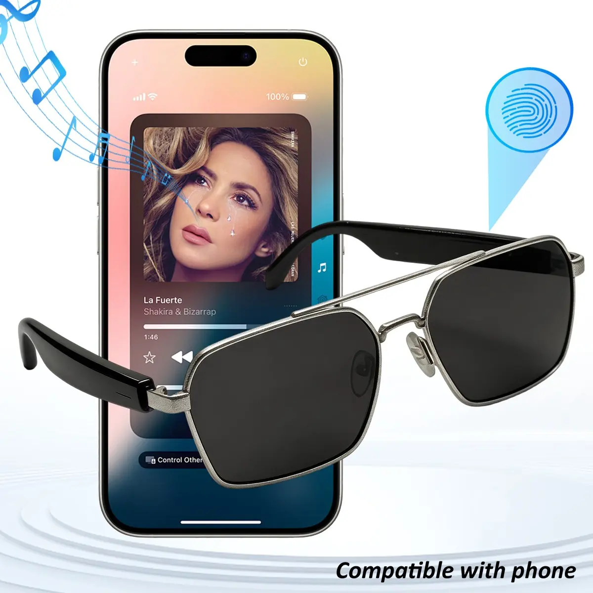 Carrera Smart Glasses with AI assistant, Smart audio Bluetooth glasses, black frames with blue light filtering lenses, Music Playback, Hands-Free Calls, UV Protection for Men and Women