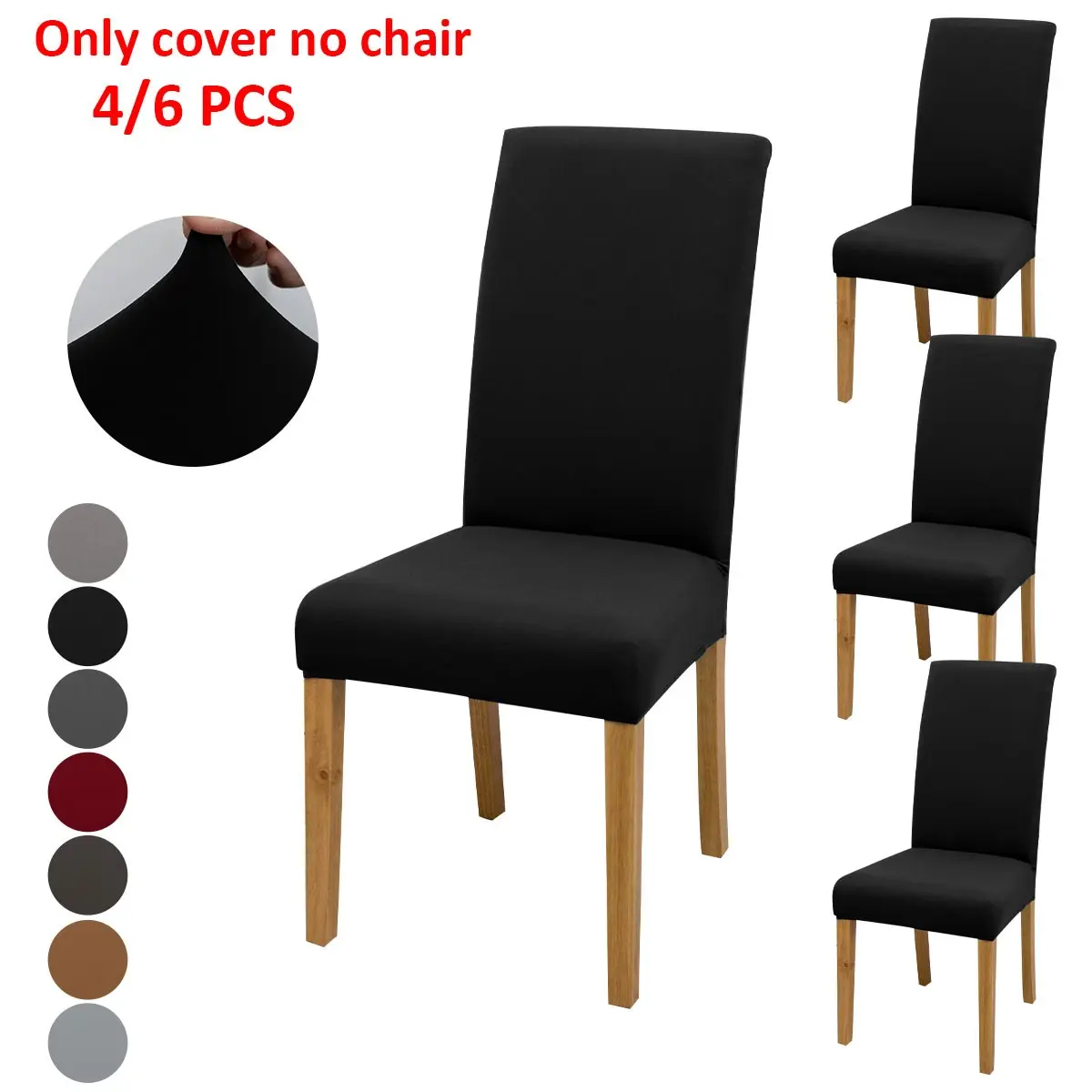 4pcs/6pcs Milk Silk Chair Covers, Polyester Fiber Fabric, High Weight Material, Living Room & Dining Room Decorative Chair Covers, Multi-Color Options, Dining Chair Slipcover, Chair Covers Set
