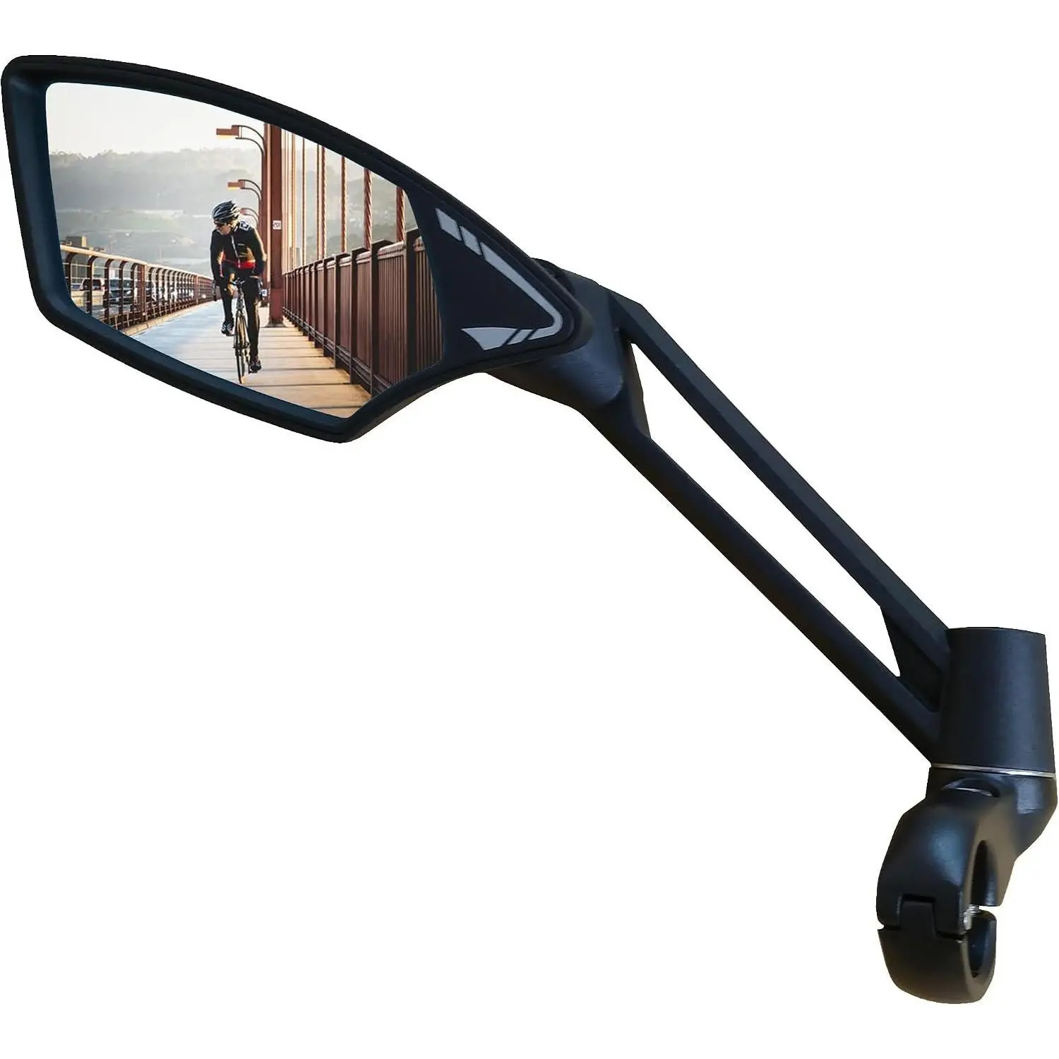 Handlebar  Mirror, Scratch Resistant Glass Lens, Ultra-, E- Mirror,  Mirror, Rotatable Safe Rearview Mirror, ( Left Side) ME-011LS
