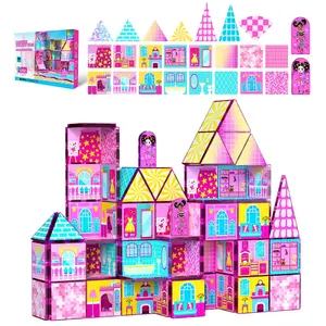 48/52 PCS Large Magnetic Building Blocks| STEM Montessori Sensory Toys for Toddlers 3+ | Spatial Reasoning Creative Construction Set | Preschool Learning Activities | Boys Girls Birthday Holiday Gifts
