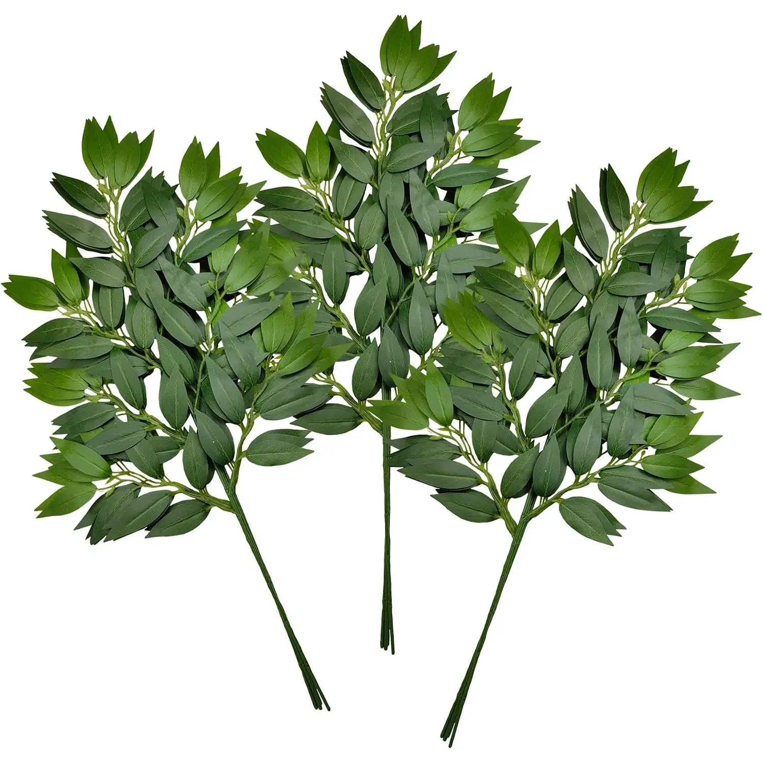 12 count Italian Ruscus Greenery Stems Artificial Silk Greenery Leaves Garland Vines   for DIY Wedding Arch Bouquet Filler Table Centerpieces  Indoor Decor