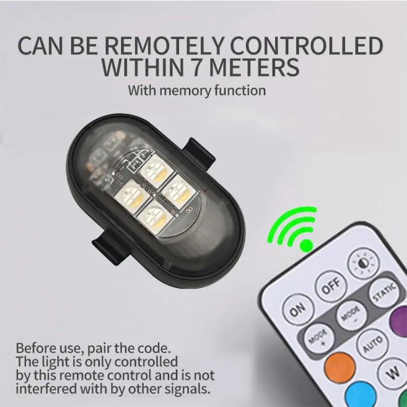 Wireless LED Strobe Lights Car Decor Atmosphere Light Warning Lights RGB Led Aircraft Strobe Lights Car Motorcycle LED Lights Wireless LED Strobe Lights Car Decor Atmosphere Light Warning Lights RGB Led Aircraft Strobe Lights Car Motorcycle LED Lights