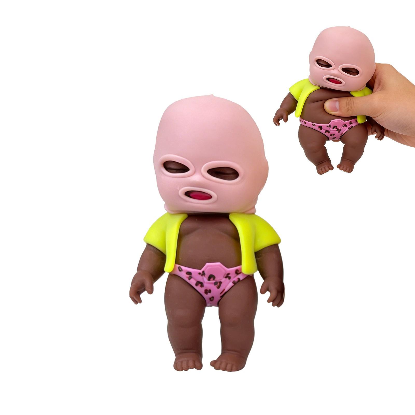 Trendy Silicone Mask Doll Model, Fun Street Style Stress Relief Toy, Washable Tpr Art Doll, Ideal Gift for Adults and Collectors weighted plush rare Cartoon Gorilla Backpack Whale Shark Kawaii Large Fat Cat surprise Removable Recording Teddy Bear