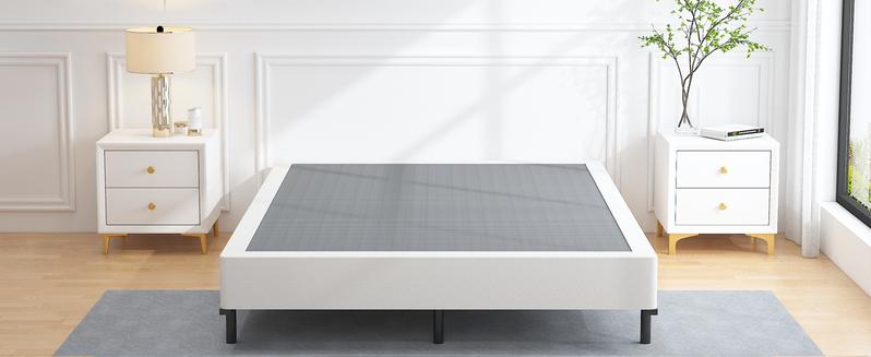 Queen Heavy Duty Box Spring Foundation,Mattress Foundation 3000lbs Max Weight Capacity/Non-Slip/No Noise/Easy Assembly/Easy Clean Cover,Queen