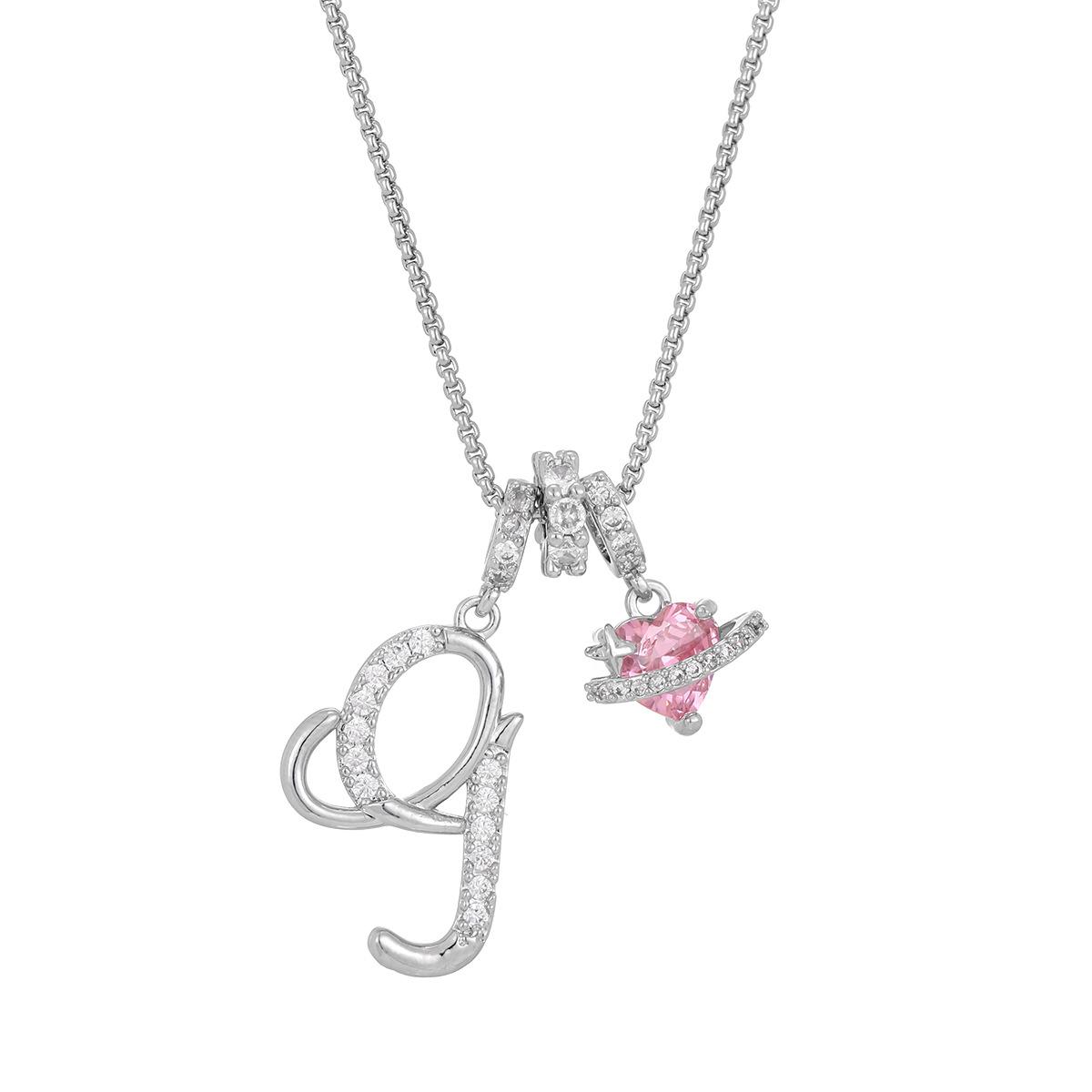Initial Heart Necklace for Women | 18K  Plated | Pink Cubic Zircon Pendant with Diamond Inlaid Letter | Fashion Luxury Jewelry | Perfect Gift for Christmas, Birthdays, Anniversaries & All Holiday Occasions