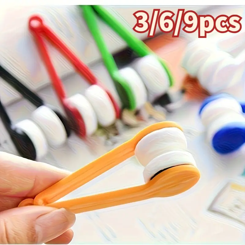 3/6 Piece Random Color Premium Eyeglass Cleaning Travel Kit, Includes Microfiber Cloth and Dual-Ended Brush, Ideal Gift for Glasses Lovers Cleaning Kits