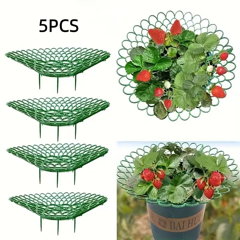 5 Strawberry Stands with 3 Robust Legs, Strawberry Planting Rack Protective Frame, Mold-Resistant, Soil-Proof, Gardening Essentials
